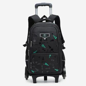 Wadan 18.50-inch 6-Wheels Rolling Stylish School Backpack, Shoulder Backpack
